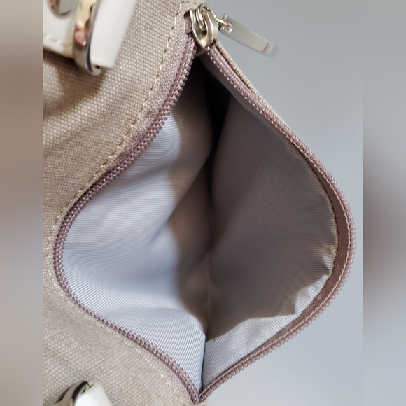 Beijo Canvas Brown & Tan Convertible/Reversible Handbag Purse Shoulder B… - Picture 8 of 15